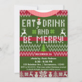 Eet Drink Wees vrolijk Kerstvakantie gebreide trui Kaart (Voorkant)