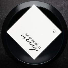 Eet Drink Wees vrolijk minimalistische typografie  Servet