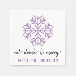 Eet Drink Wees vrolijk Paarse pruim zwart wit snee Servet