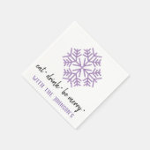 Eet Drink Wees vrolijk Paarse pruim zwart wit snee Servet (Hoek)