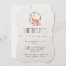 Eet, drink, wees vrolijk rendier Kerstfeest Kaart