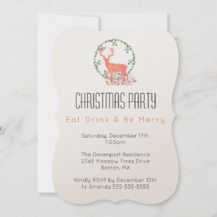 Eet, drink, wees vrolijk rendier Kerstfeest Kaart