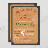 Eet Drink & wees vrolijk rendier kerstuitnodiging Kaart (Voorkant / Achterkant)