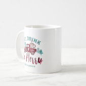 Eet Drink & wees vrolijk rode vrachtwagen levering Koffiemok (Voorkant links)