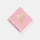 Eet Drink Wees vrolijk roze grijs wit goud rendier Servet (Hoek)