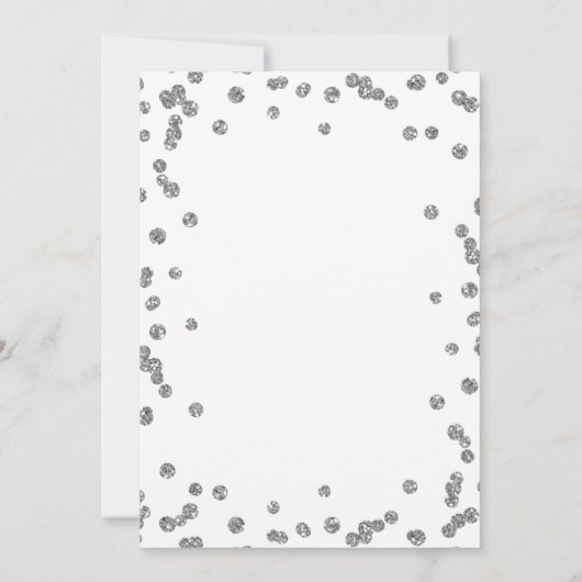 Eet, Drink Wees vrolijk Zilveren Glitter Xmas Ribb Kaart (Achterkant)