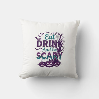 Eet Drink Word Schrik Halloween Griezeltje Boom Po Kussen