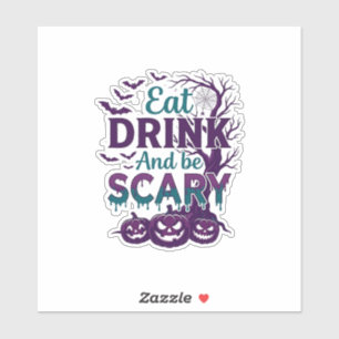 Eet Drink Word Schrik Halloween Griezeltje Boom Po Sticker