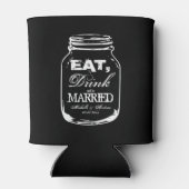 Eet drink worden getrouwd mason jar bruiloft koelb blikjeskoeler (Achterkant)