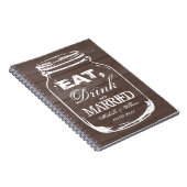 Eet drink worden getrouwde metselaar pot bruiloft  notitieboek (Rechterzijde)