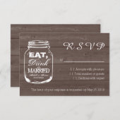 Eet drink worden getrouwde metselaar pot RSVP trou (Voorkant / Achterkant)
