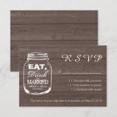 Eet drink worden getrouwde metselaar pot RSVP trou Kaartje (Voorkant / Achterkant)