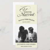 Eet, Drink, Wordt Getrouwd Save the Date Foto Kaar (Voorkant / Achterkant)