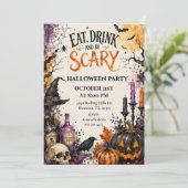Eet Drink Wordt Schrik Halloween Kaart (Staand voorkant)