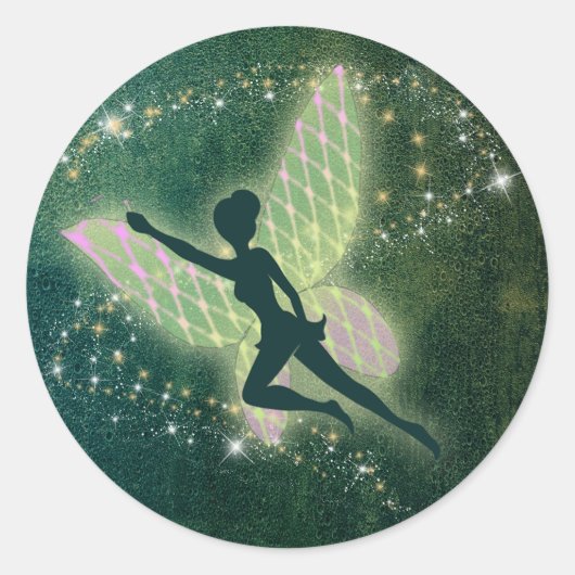 Eet, Drink & zie Faerie, Fairy2 ID637 Ronde Sticker (Voorkant)