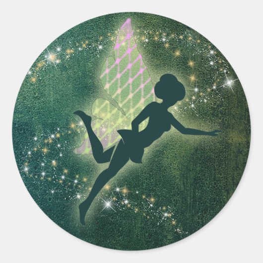 Eet, Drink & zie Faerie, Fairy3 ID637 Ronde Sticker (Voorkant)
