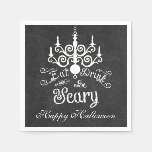 Eet Drink Zijn Schrik Halloween Krijt Feest Servet (Voorkant)