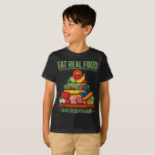Eet Echte Voedsel Voedselpiramide Ontwerp T-shirt (Voorkant volledig)