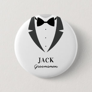 Eet een groomsman beste man met een ronde badge va button 5,7 cm