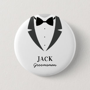 Eet een groomsman beste man met een ronde badge va ronde button 5,7 cm