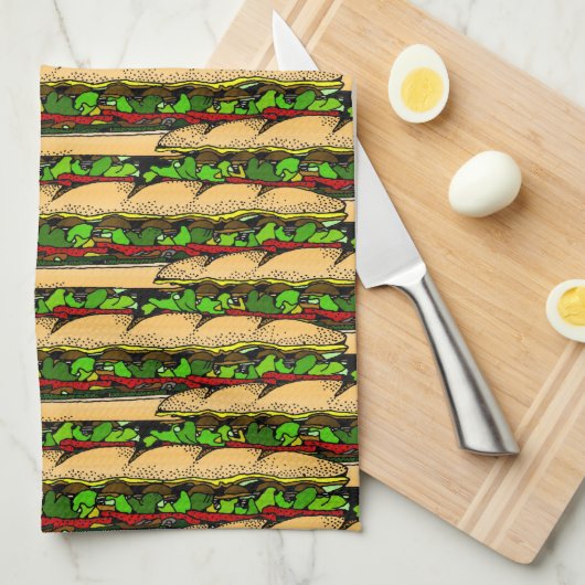 Eet een Hoagie-dag Theedoek (Quarter Fold)