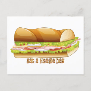 Eet een Hoagie Day, onderzeeër sandwich Briefkaart