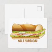 Eet een Hoagie Day, onderzeeër sandwich Briefkaart (Voorkant / Achterkant)