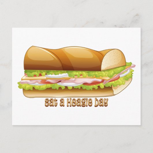 Eet een Hoagie Day, onderzeeër sandwich Briefkaart (Voorkant)