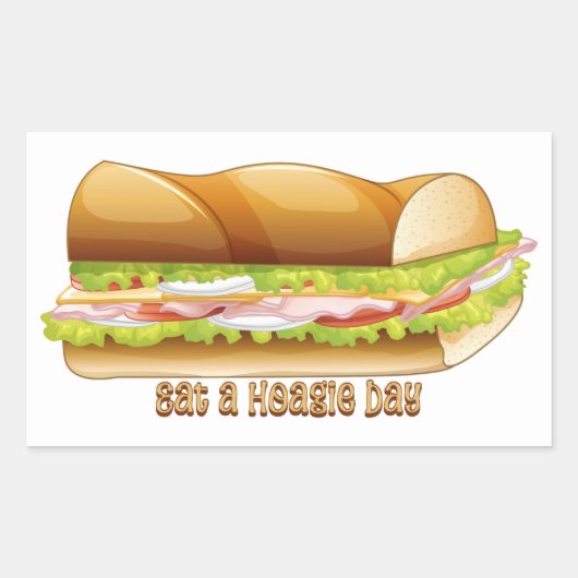 Eet een Hoagie Day, onderzeeër sandwich Rechthoekige Sticker (Voorkant)