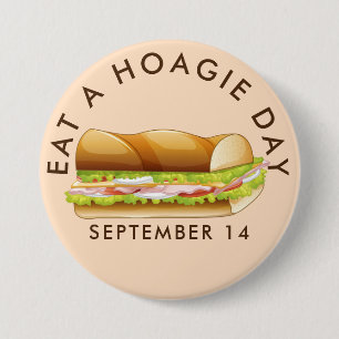 Eet een Hoagie Day, onderzeeër sandwich Ronde Button 7,6 Cm