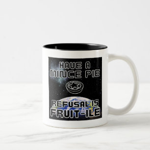 Eet een Mince Pie - Weigeren is FRUIT-LOOS Tweekleurige Koffiemok
