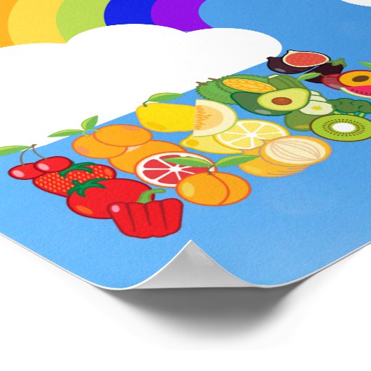 Eet een Rainbow Healthy Eating Educational Classro Poster (Hoek)