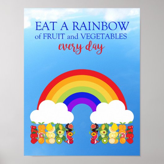 Eet een Rainbow Healthy Eating Educational Classro Poster (Voorkant)