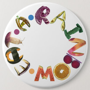 Eet een Regenboog - Gezonde groenten en fruit Ronde Button 6,0 Cm