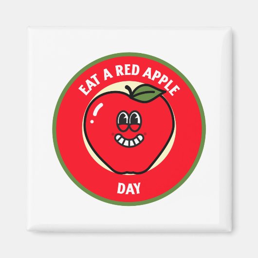 Eet een rode appeldag magneet (Voorkant)