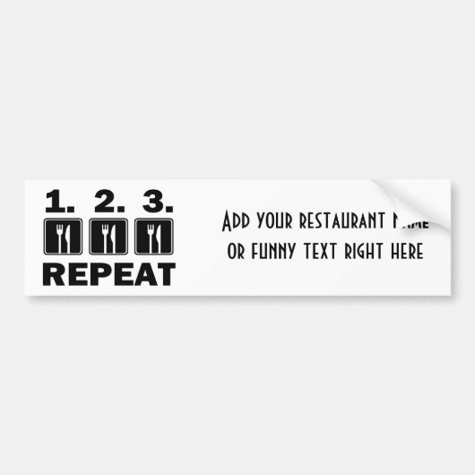 Eet Eet Eet en Herhaal Bumpersticker (Voorkant)