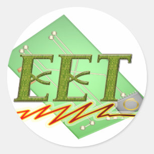 EET - ELEKTRISCHE LOGO VAN DE TECHTSCIRCUIT RONDE STICKER