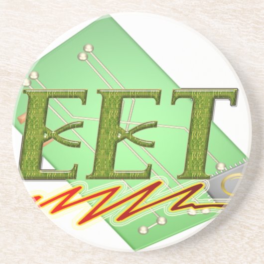 EET - ELEKTRISCHE LOGO VAN DE TECHTSCIRCUIT ZANDSTEEN ONDERZETTER (Voorkant)