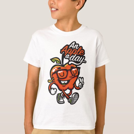 Eet elke dag een appel t-shirt (Voorkant)