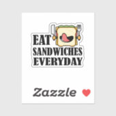 Eet elke dag sandwiches, geniet van elke sandwich sticker (Vel)