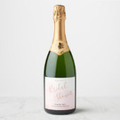 Eet- en dranketiketenset bruidsdouche. sparkling wijnetiket (Voorkant)