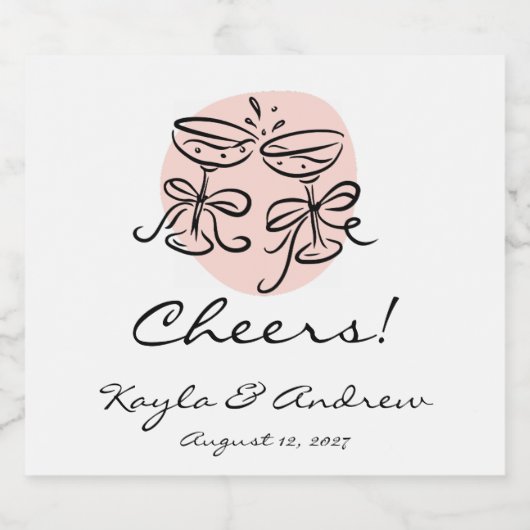 Eet- en drinklabelset 'Proost Doodle' Sparkling Wijnetiket (Enkel label)