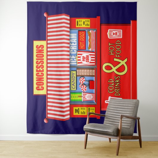 Eet- en drinkwaren op de concessiebalie wandkleed (In situ)