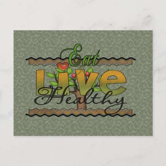 Eet en leef gezond briefkaart (Voorkant)