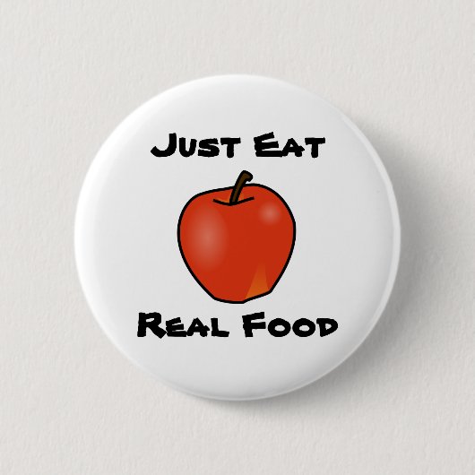 Eet enkel Echt Voedsel Ronde Button 5,7 Cm (Voorkant)