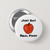 Eet enkel Echt Voedsel Ronde Button 5,7 Cm (Voorkant /achterkant)