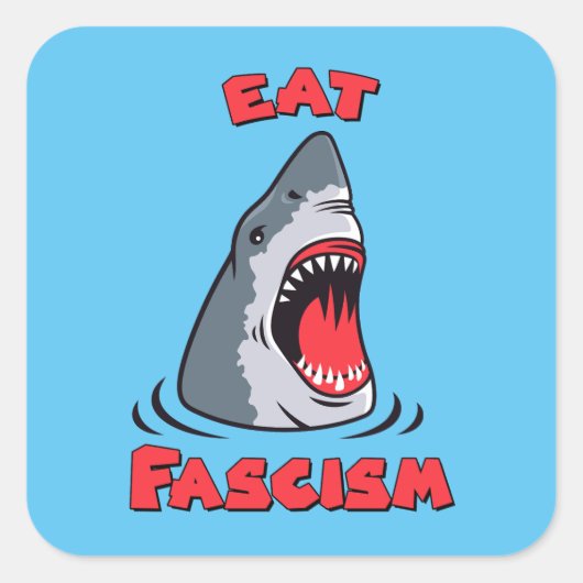 Eet Fascisme Anti-Fascist Vierkante Sticker (Voorkant)