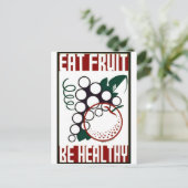 Eet Fruit - Gezond ben - het Poster van WPA - Briefkaart (Staand voorkant)
