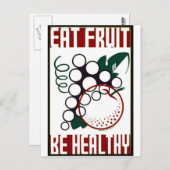 Eet Fruit - Gezond ben - het Poster van WPA - Briefkaart (Voorkant / Achterkant)