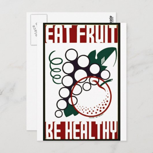 Eet Fruit - Gezond ben - het Poster van WPA - Briefkaart (Voorkant / Achterkant)
